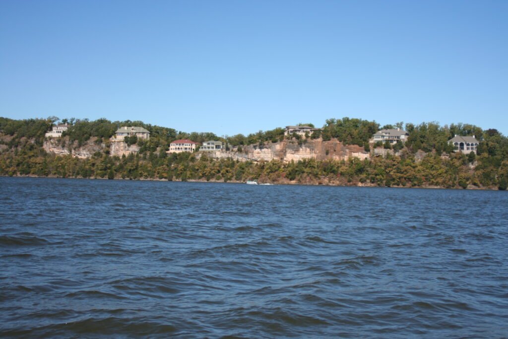 Homes on the bluffs above Lake of the Ozarks
